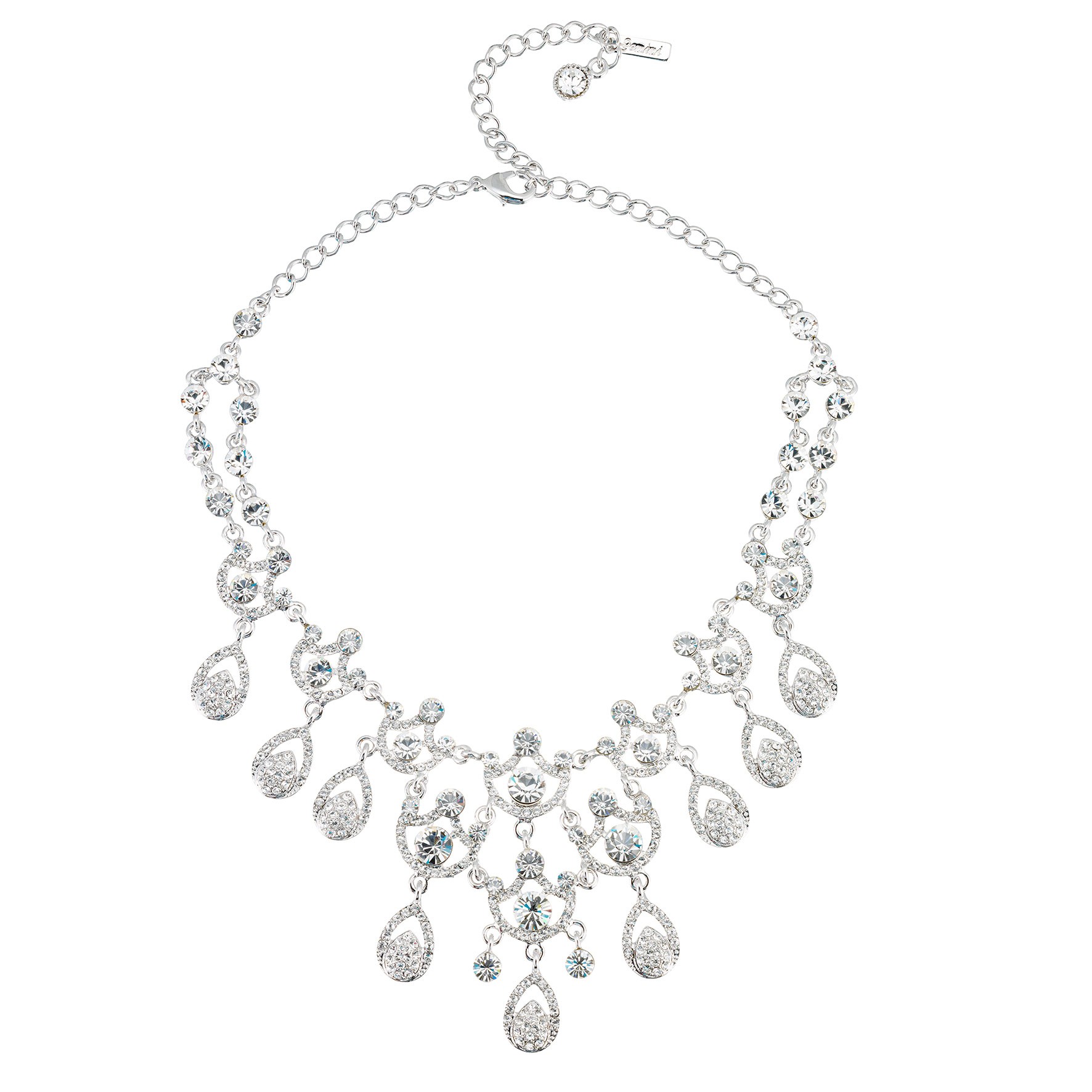 Swarovski Crystal Clear Crystal Necklace 9 Ornate Chandelier Teardrop ...