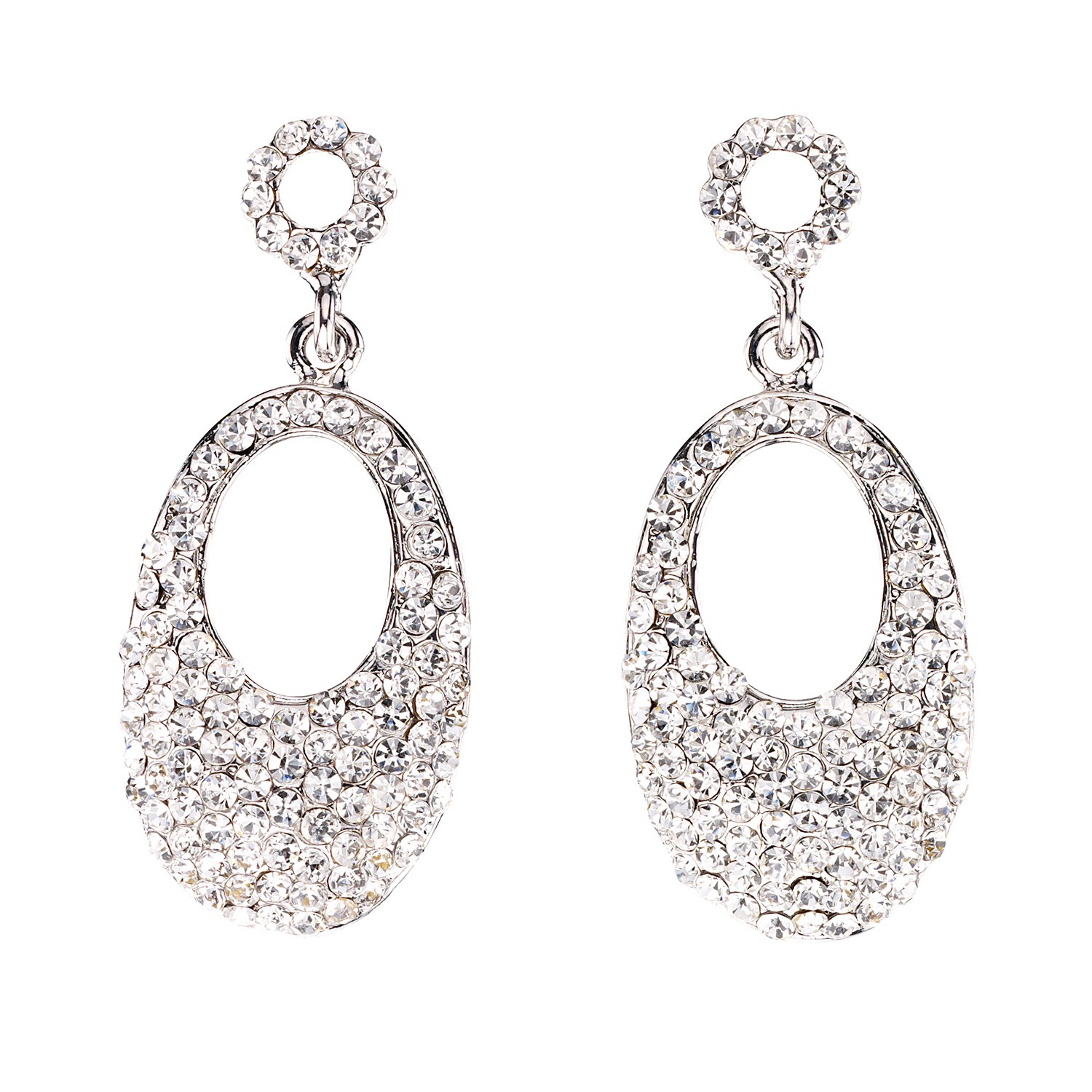 Swarovski Crystal Oval Crystal Drop Earrings with Clear Swarovski ...